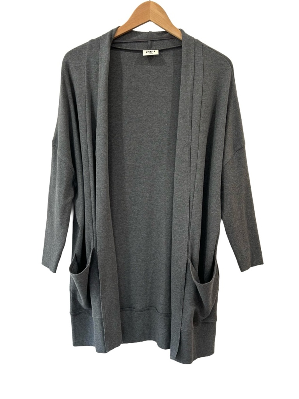 Pact women’s Airplane Wrap Cardigan open XS/S grey oversized soft travel NWOT